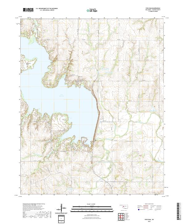 US Topo 7.5-minute map for Foss Dam OK