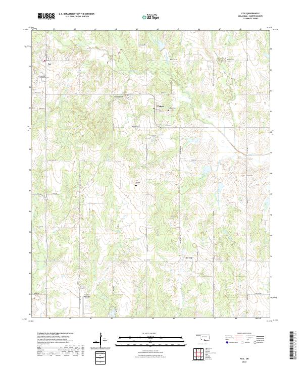 US Topo 7.5-minute map for Fox OK