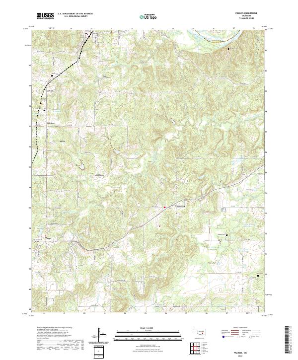 US Topo 7.5-minute map for Francis OK