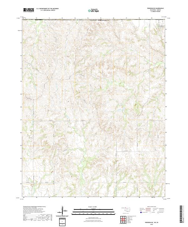 US Topo 7.5-minute map for Freedom NE OKKS