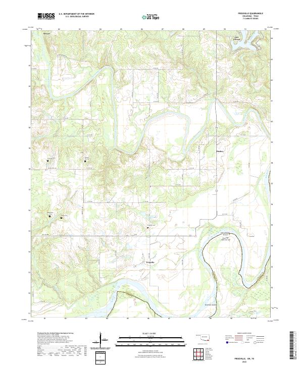 US Topo 7.5-minute map for Frogville OKTX