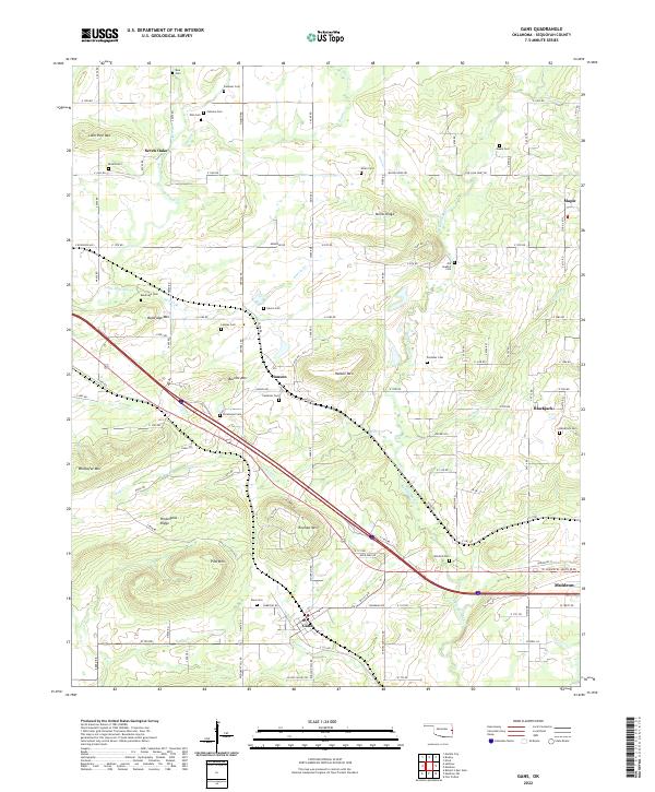 US Topo 7.5-minute map for Gans OK