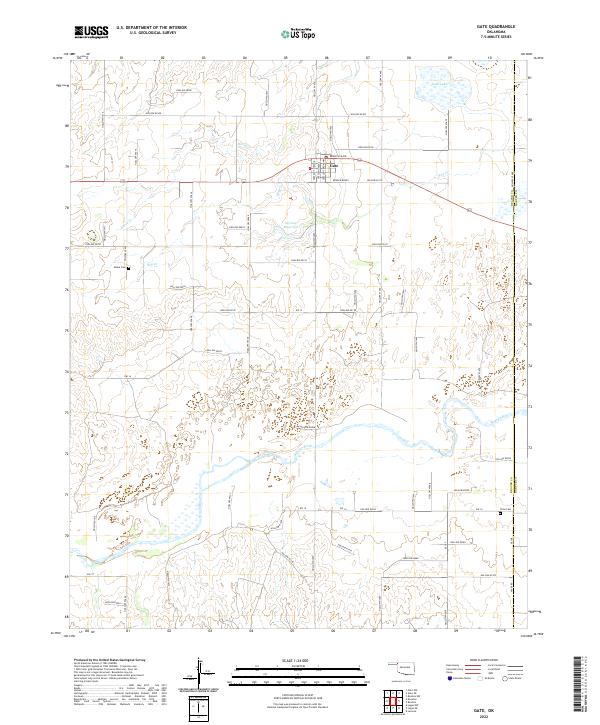 US Topo 7.5-minute map for Gate OK