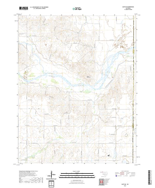 US Topo 7.5-minute map for Gate NE OK