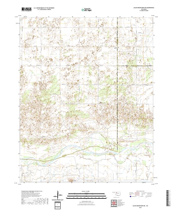 US Topo 7.5-minute map for Glass Mountains NE OK