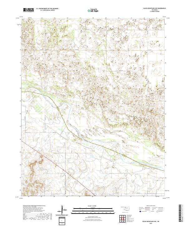 US Topo 7.5-minute map for Glass Mountains NW OK