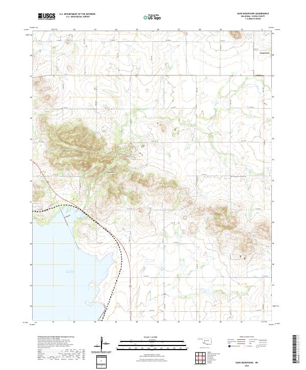 US Topo 7.5-minute map for Glen Mountains OK