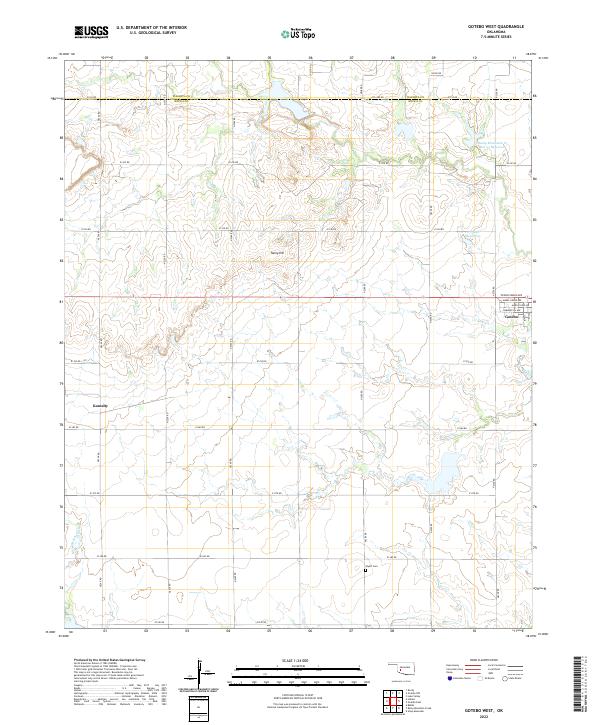 US Topo 7.5-minute map for Gotebo West OK