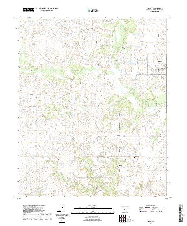 US Topo 7.5-minute map for Grady OK