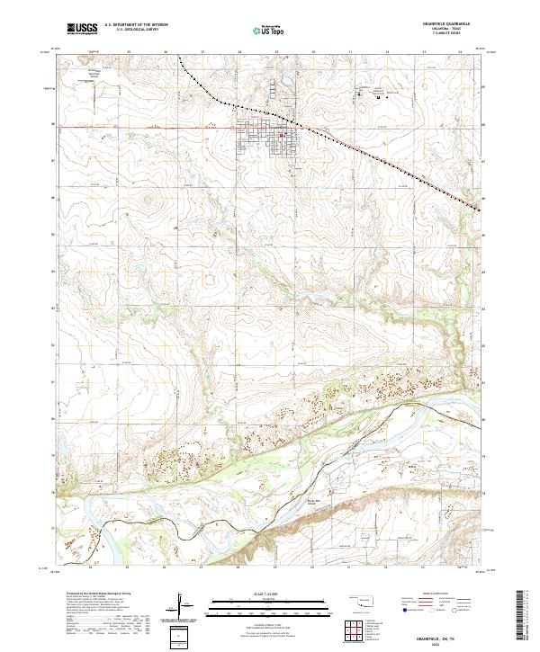 US Topo 7.5-minute map for Grandfield OKTX