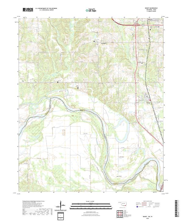 US Topo 7.5-minute map for Grant OKTX