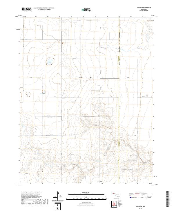 US Topo 7.5-minute map for Griggs NE OK