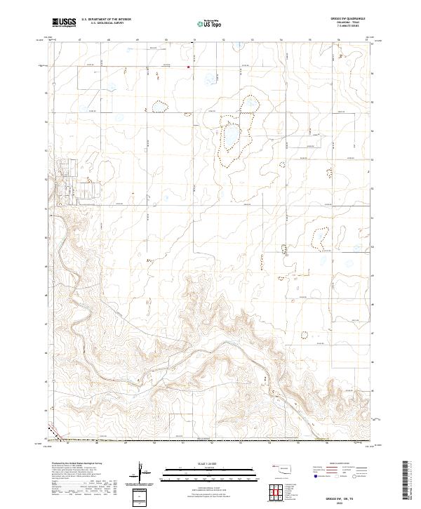 US Topo 7.5-minute map for Griggs SW OKTX