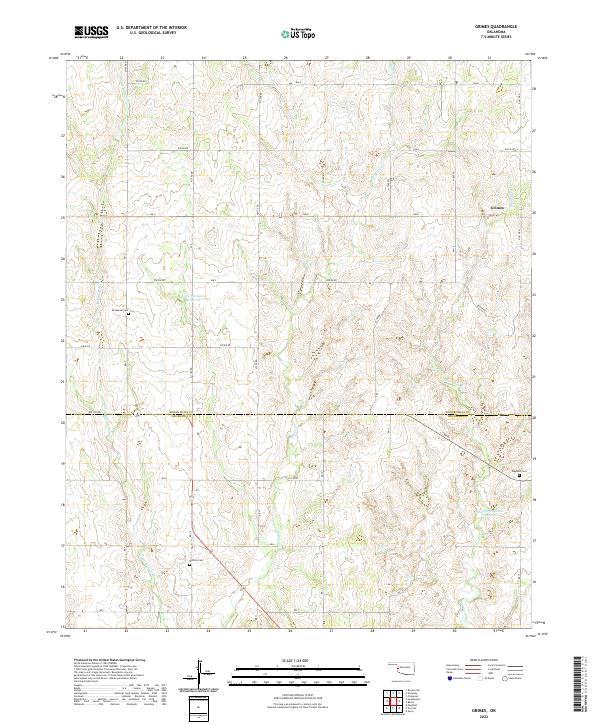 US Topo 7.5-minute map for Grimes OK