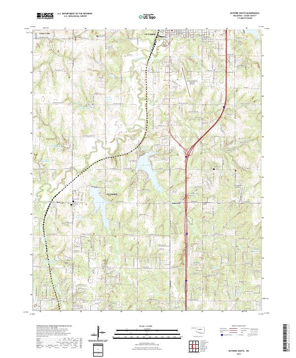 US Topo 7.5-minute map for Guthrie South OK