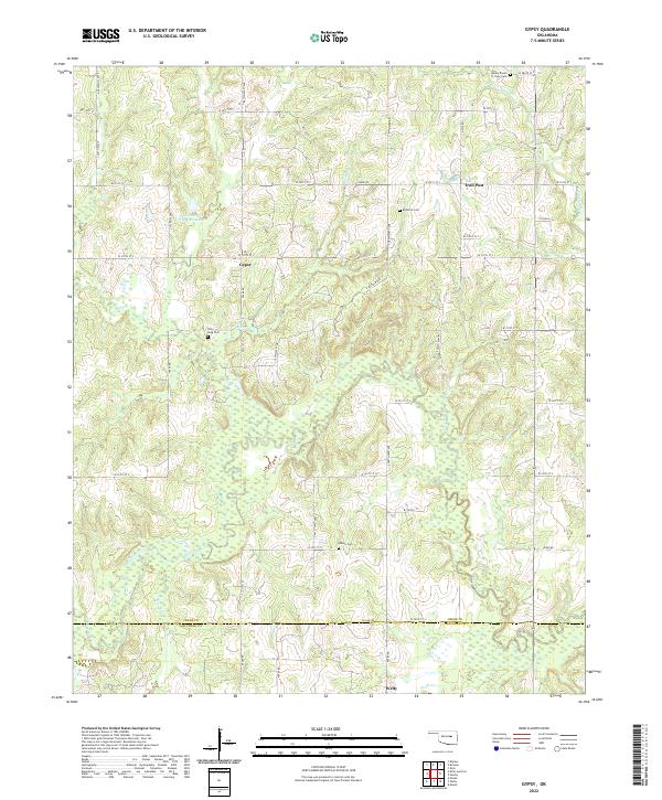 US Topo 7.5-minute map for Gypsy OK