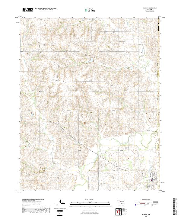 US Topo 7.5-minute map for Hammon OK