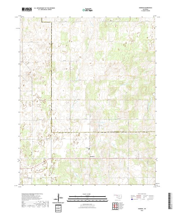 US Topo 7.5-minute map for Harmon OK