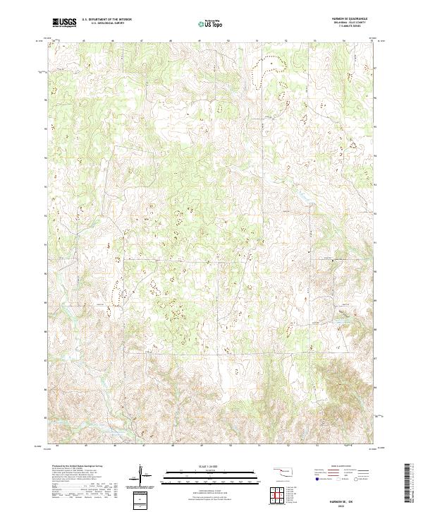 US Topo 7.5-minute map for Harmon SE OK