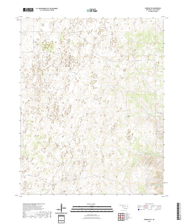 US Topo 7.5-minute map for Harmon SW OK