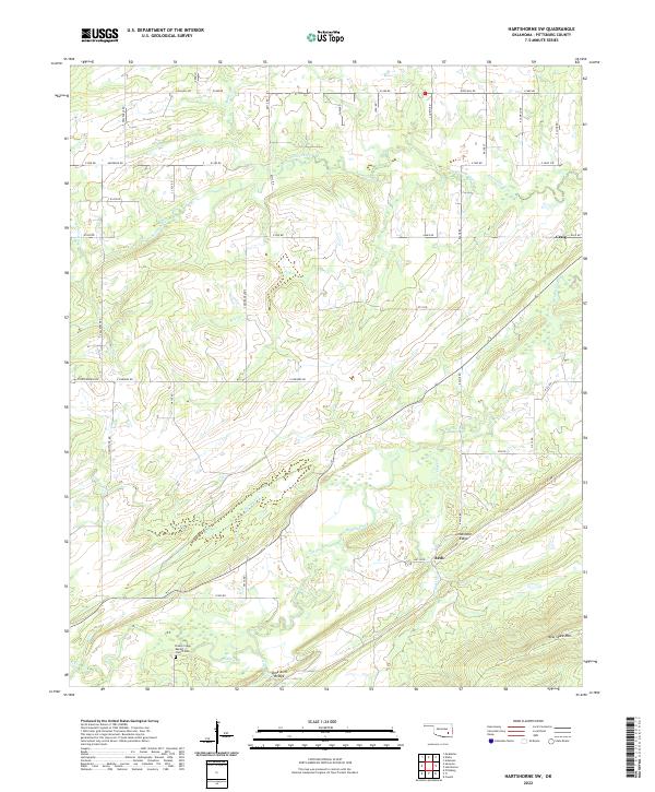 US Topo 7.5-minute map for Hartshorne SW OK