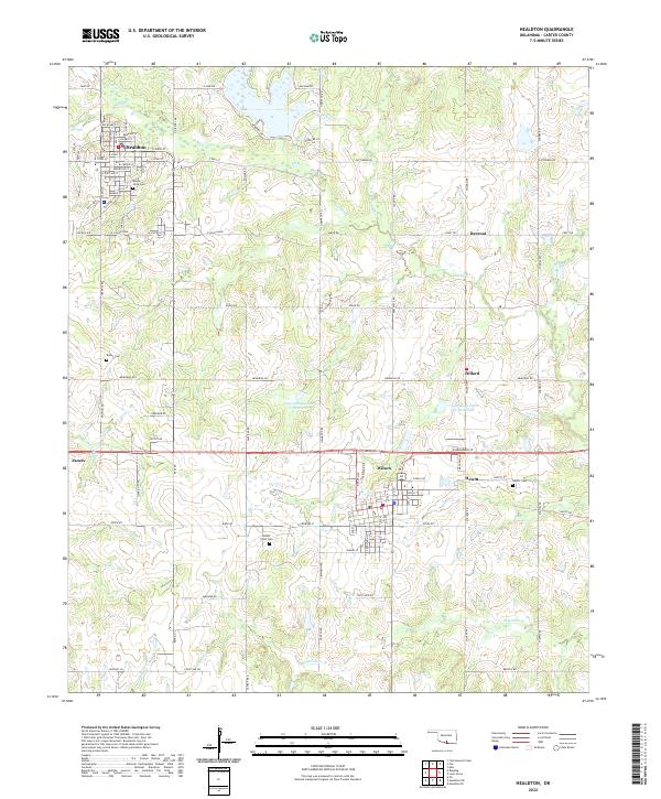 US Topo 7.5-minute map for Healdton OK