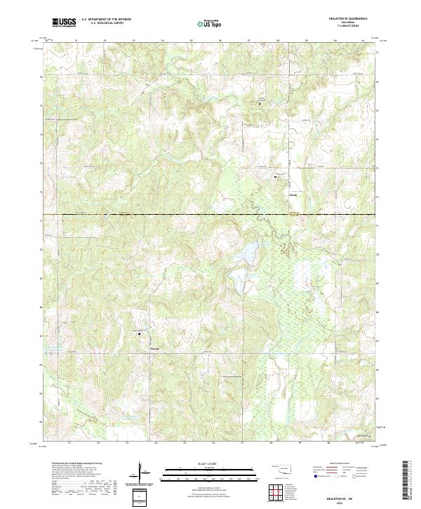 US Topo 7.5-minute map for Healdton SE OK