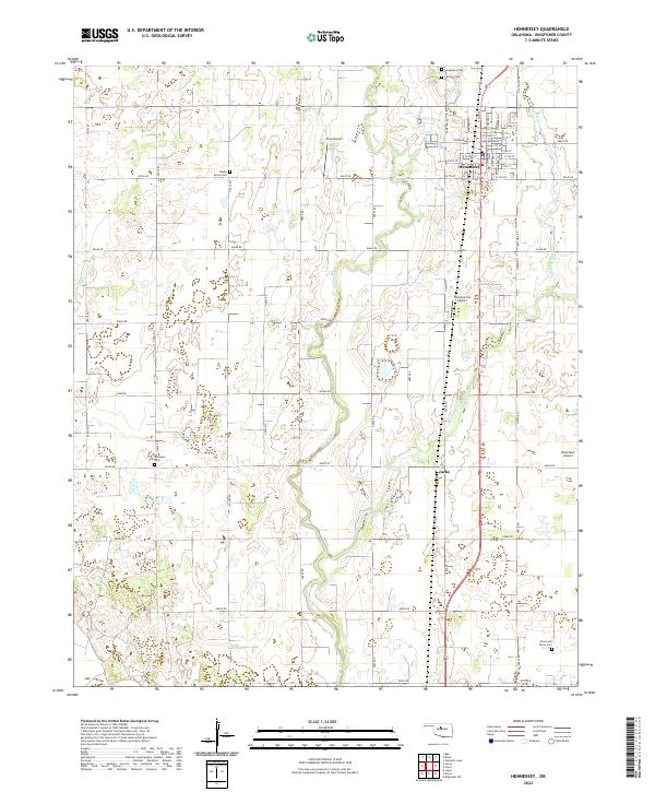 US Topo 7.5-minute map for Hennessey OK