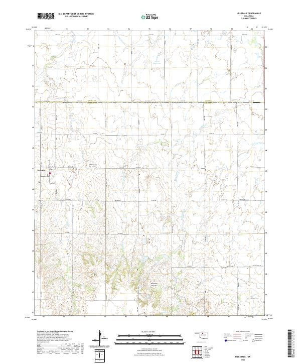 US Topo 7.5-minute map for Hillsdale OK