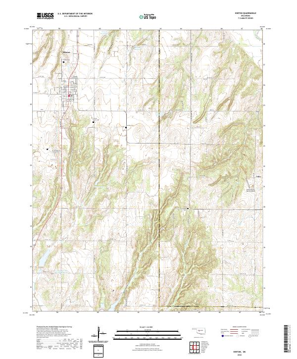 US Topo 7.5-minute map for Hinton OK