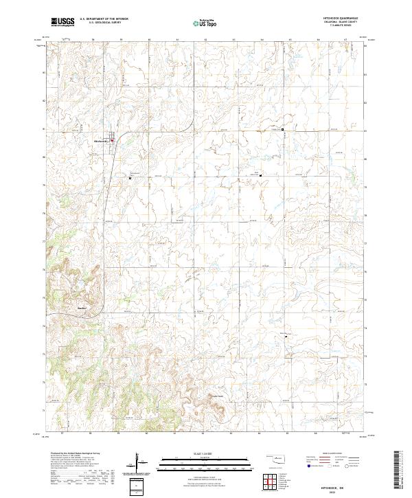 US Topo 7.5-minute map for Hitchcock OK