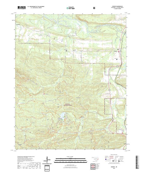 US Topo 7.5-minute map for Hodgen OK