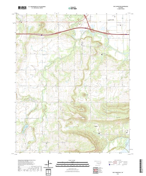 US Topo 7.5-minute map for Holt Mountain OK