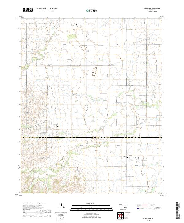 US Topo 7.5-minute map for Homestead OK