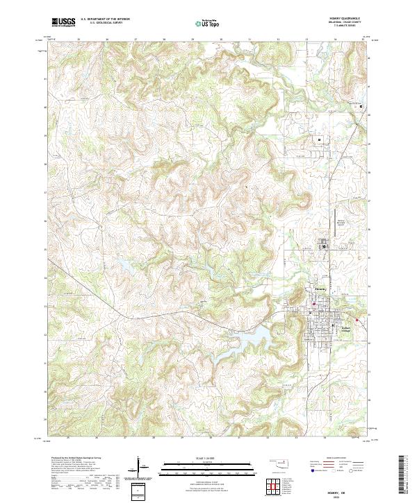 US Topo 7.5-minute map for Hominy OK