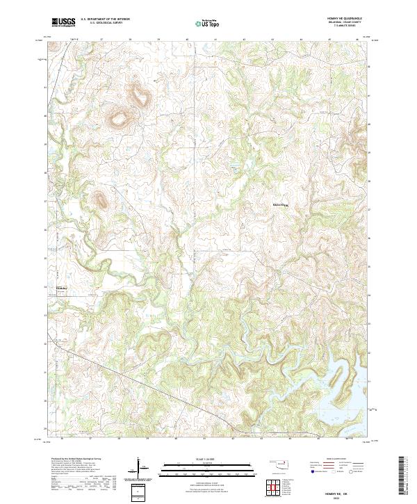 US Topo 7.5-minute map for Hominy NE OK