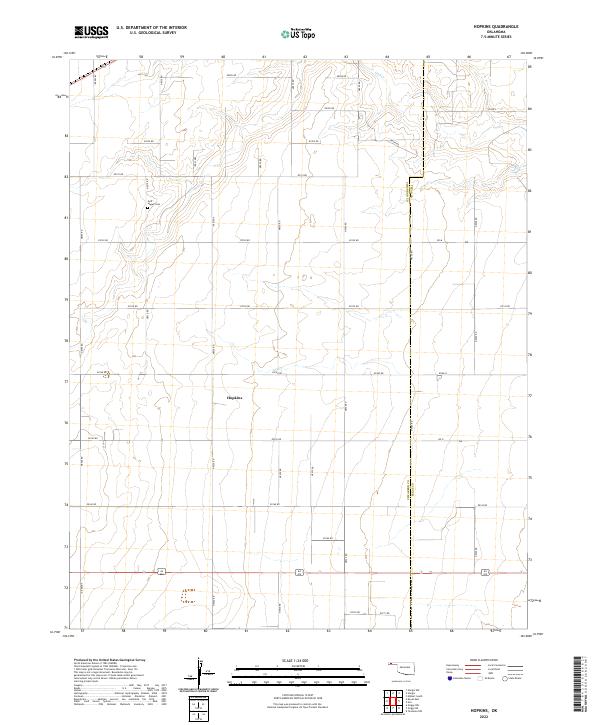 US Topo 7.5-minute map for Hopkins OK