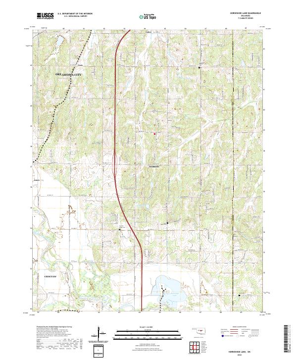 US Topo 7.5-minute map for Horseshoe Lake OK