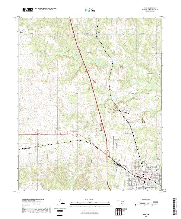 US Topo 7.5-minute map for Hugo OK