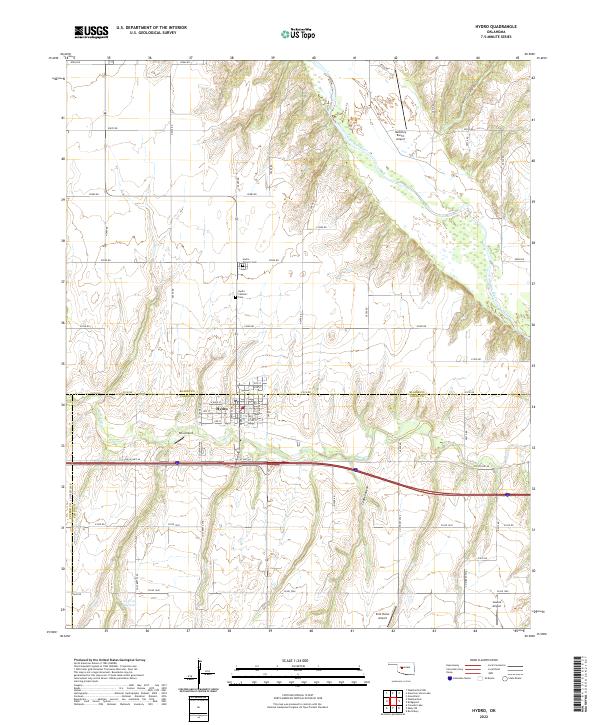 US Topo 7.5-minute map for Hydro OK