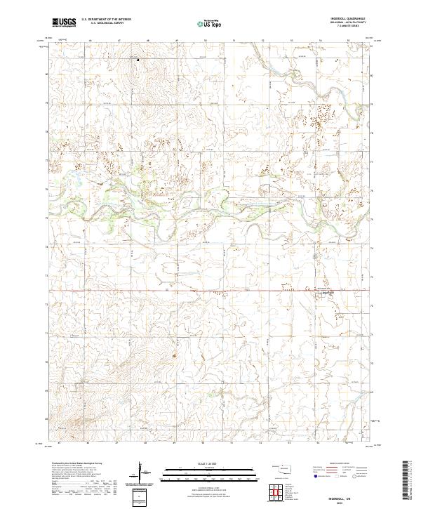 US Topo 7.5-minute map for Ingersoll OK