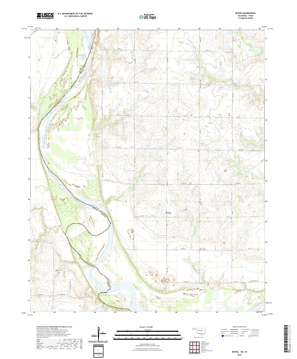 US Topo 7.5-minute map for Irving OKTX