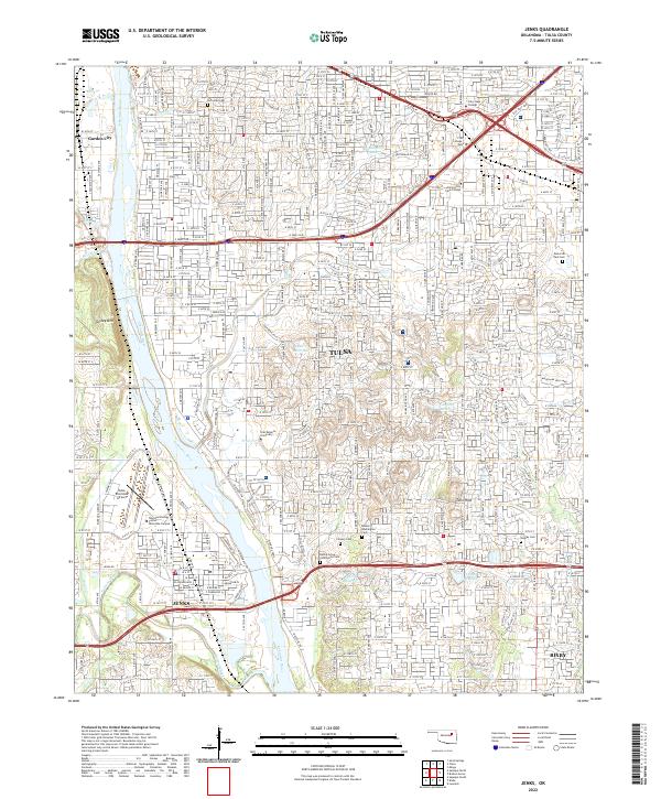 US Topo 7.5-minute map for Jenks OK