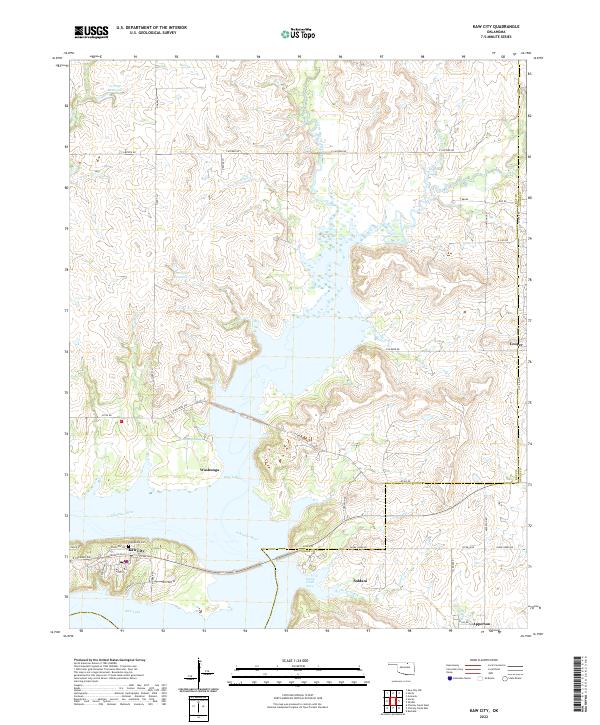 US Topo 7.5-minute map for Kaw City OK