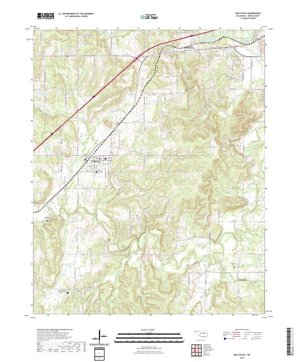 US Topo 7.5-minute map for Kellyville OK