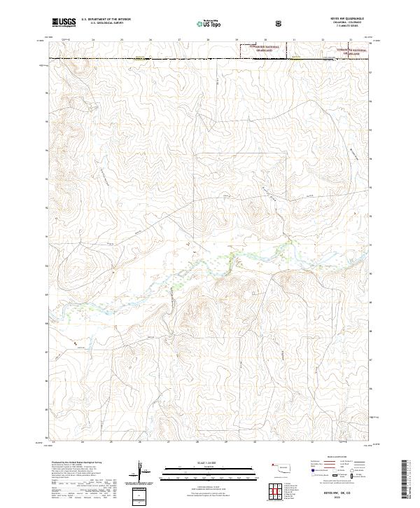 US Topo 7.5-minute map for Keyes NW OKCO