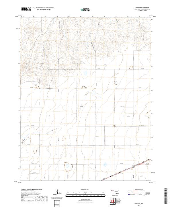 US Topo 7.5-minute map for Keyes SW OK