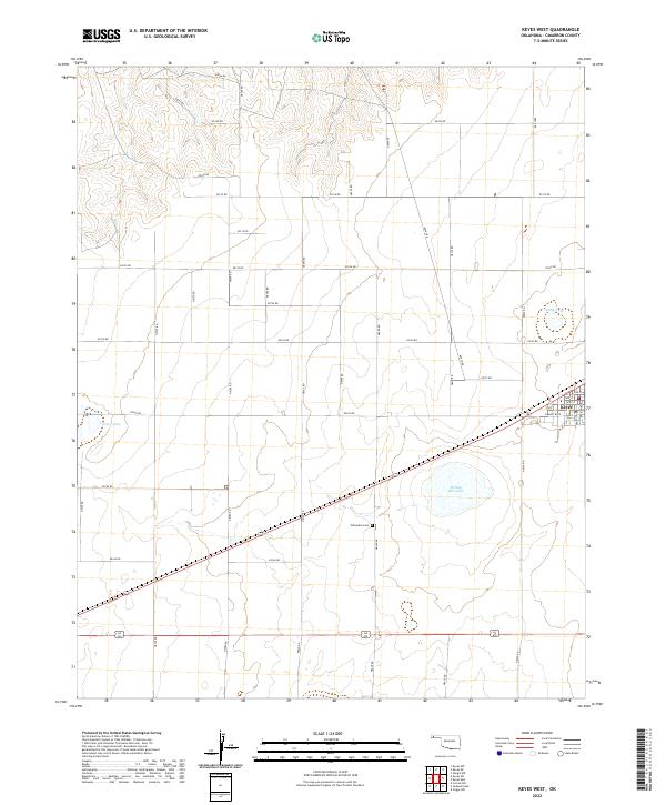 US Topo 7.5-minute map for Keyes West OK