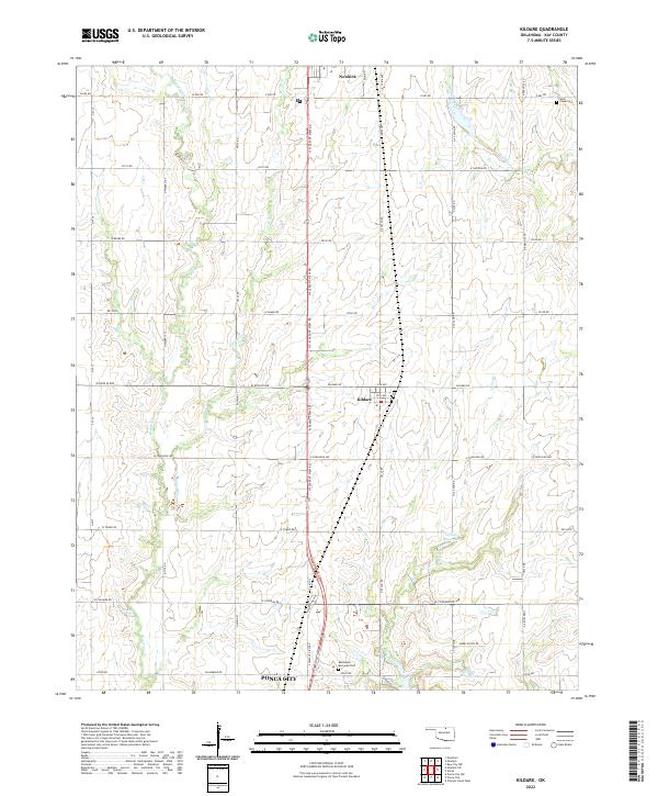 US Topo 7.5-minute map for Kildare OK