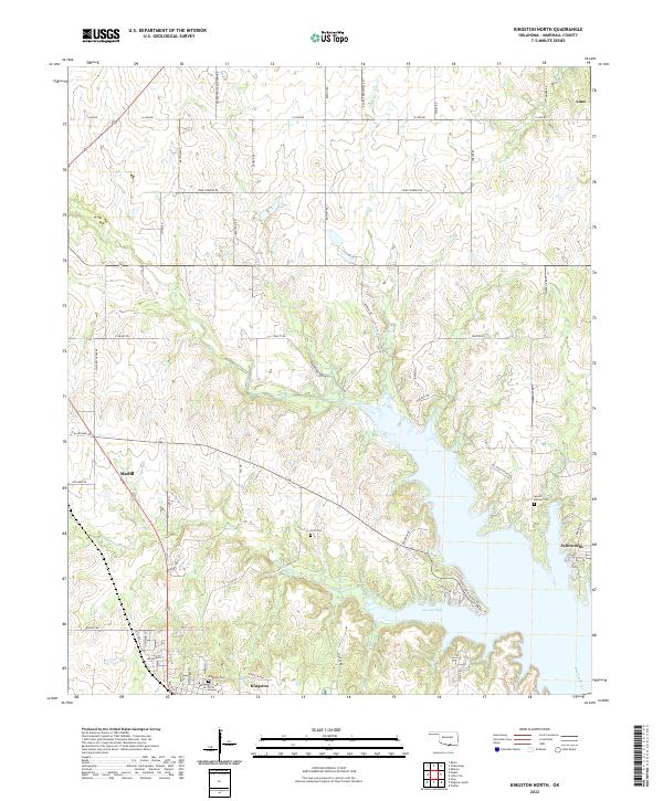 US Topo 7.5-minute map for Kingston North OK